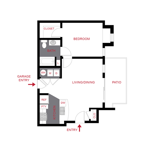 A diagram of a house layout with labeled rooms.